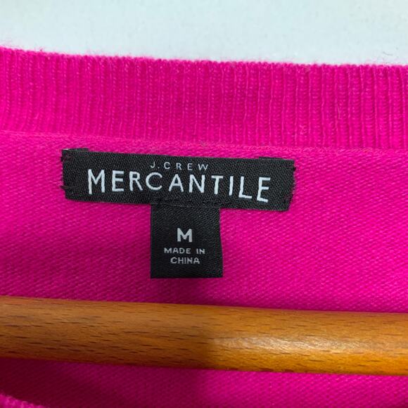 J Crew Mercantile women's hot pink wool blend crew neck sweater Medium - Picture 8 of 9